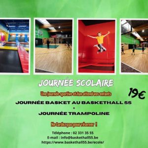 journée scolaire baskethall et trampoline